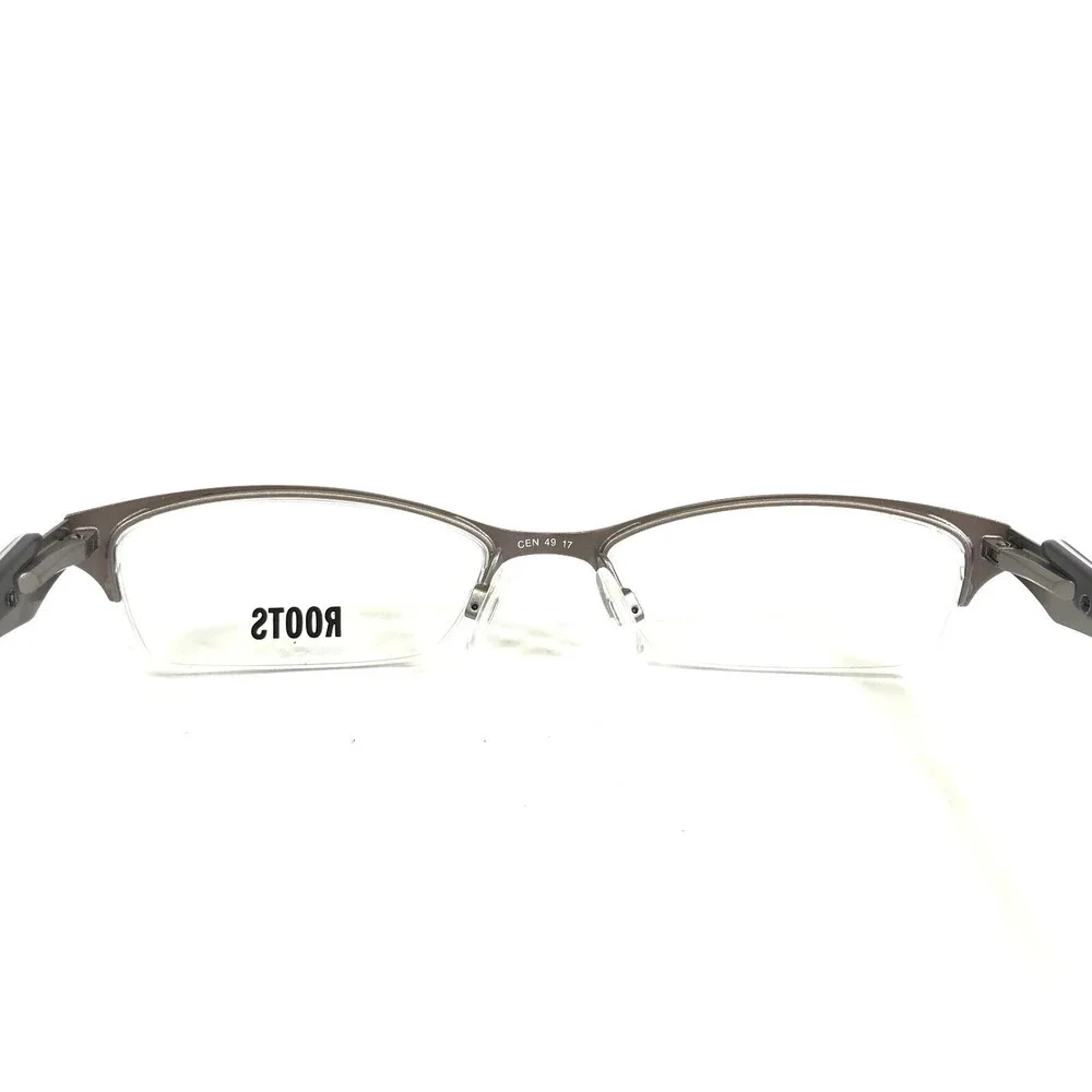 Roots Eyeglasses Frames RT506 Black Grey Rectangular Half Rim 49-17-135